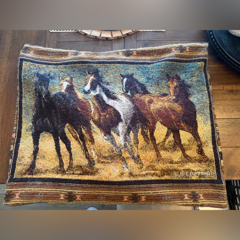 Vintage C. Cumming wild horse pillow shams (set of 2)